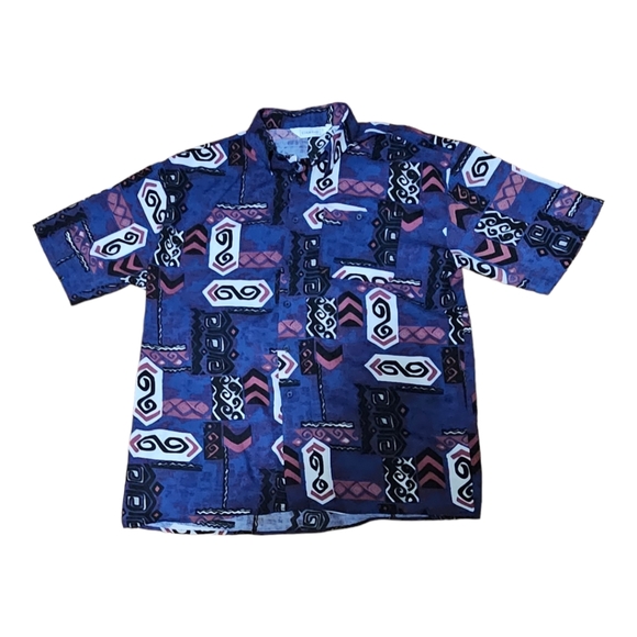 ESQUIRE Vintage Men's Button-down Aztec Pattern - Picture 3 of 7